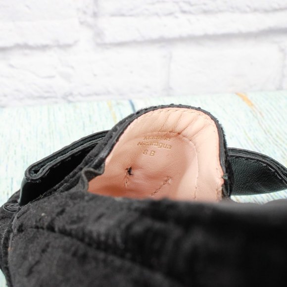 Kate Spade Delise Black Velvet Leather Bow Loafer Flat Sneaker Shoes Size 8 B - Picture 9 of 9